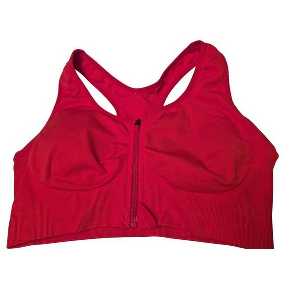 Red Danskin Sports Bra.Front Hook/Zip Removable pads - Picture 1 of 7